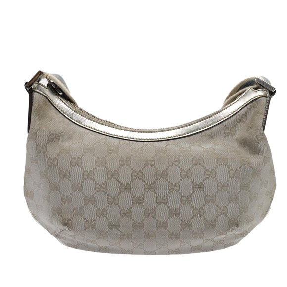 GUCCI GG Canvas Sherry Line Shoulder Bag Silver Gray 181092 Auth 80134 - Picture 3 of 16
